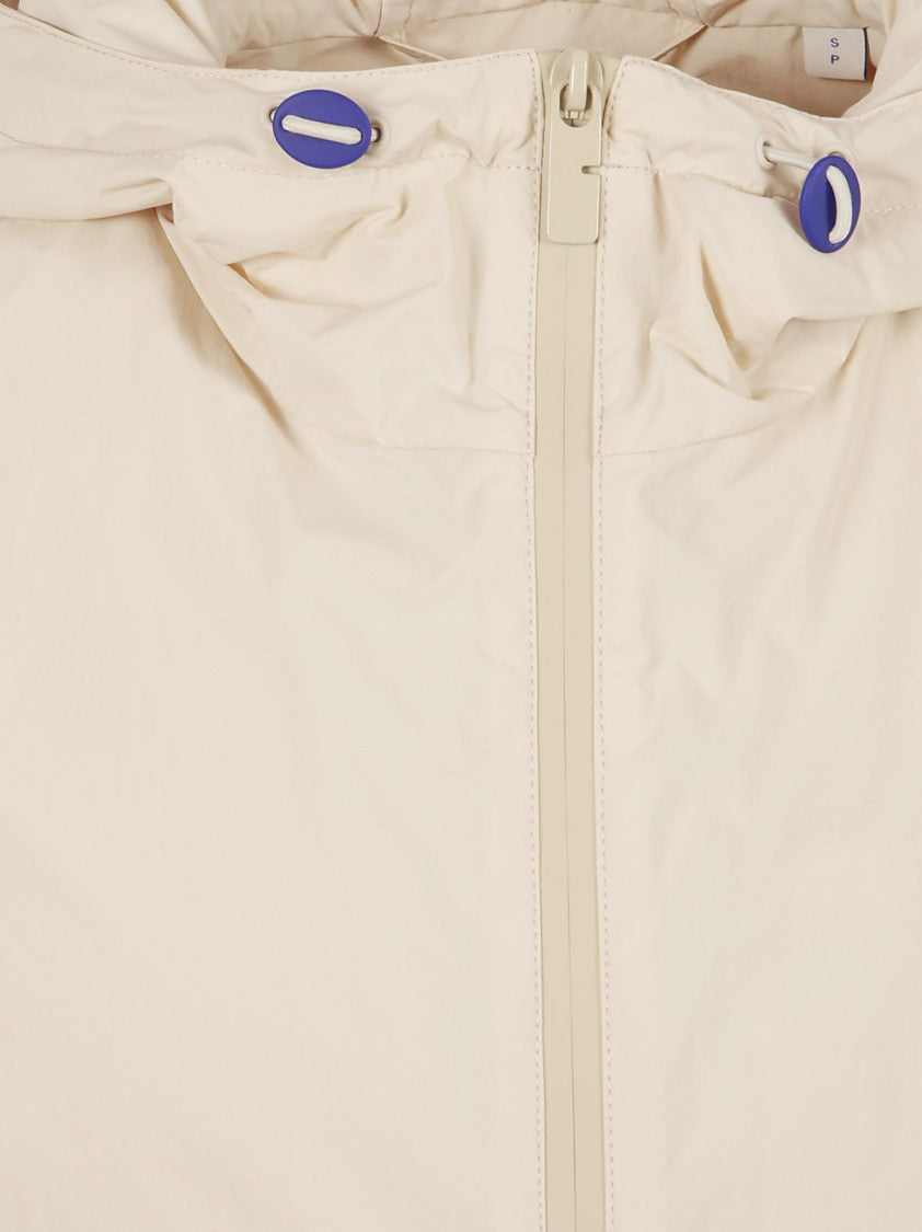 Burberry Hooded Lightweight Coat With Distinctive Logo