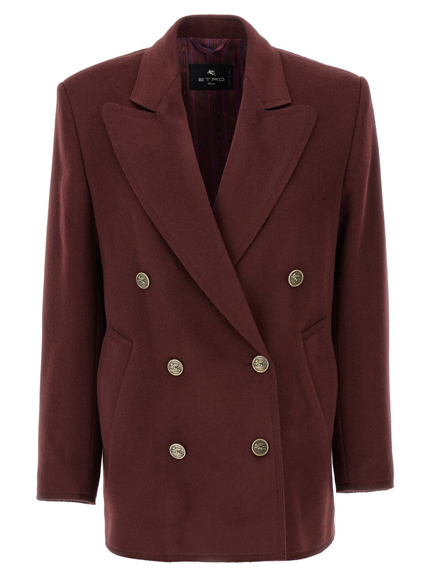 Etro Oversized Double-Breasted Wool And Cashmere Blazer