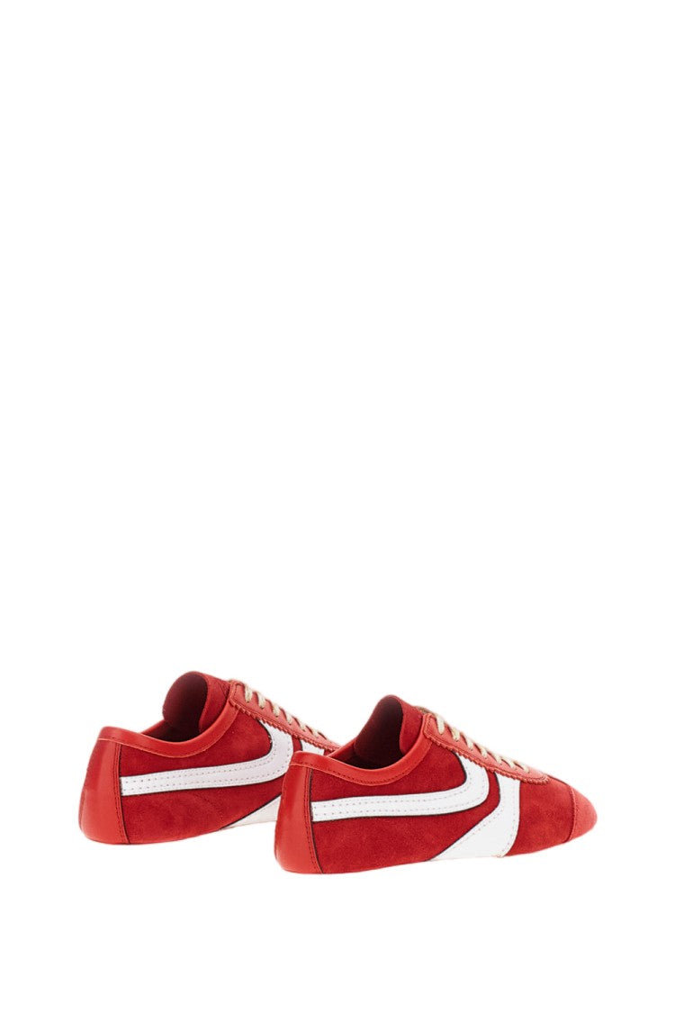Dries Van Noten Red Suede Low-Top Sneakers