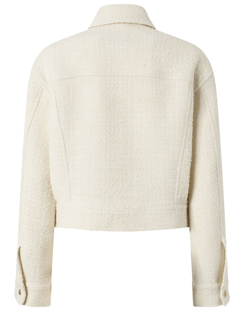 Pinko Cropped Bouclé Jacket With Classic Collar