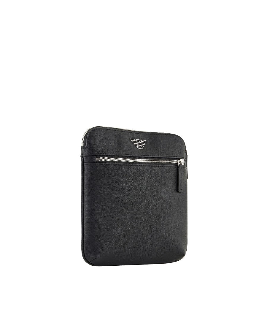 Emporio Armani Black Logo Plaque Crossbody Bag