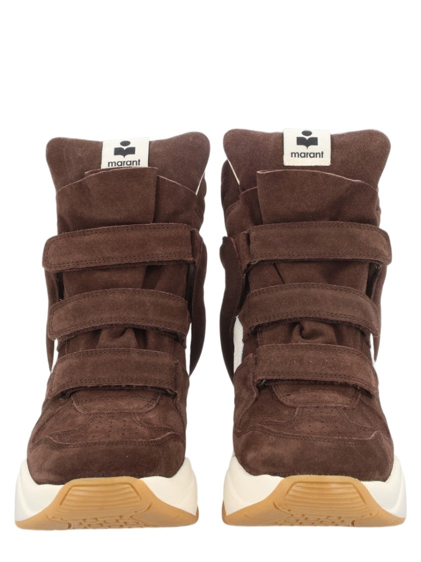 Isabel Marant Balskee Wedge Sole Velcro Straps Suede Sneakers