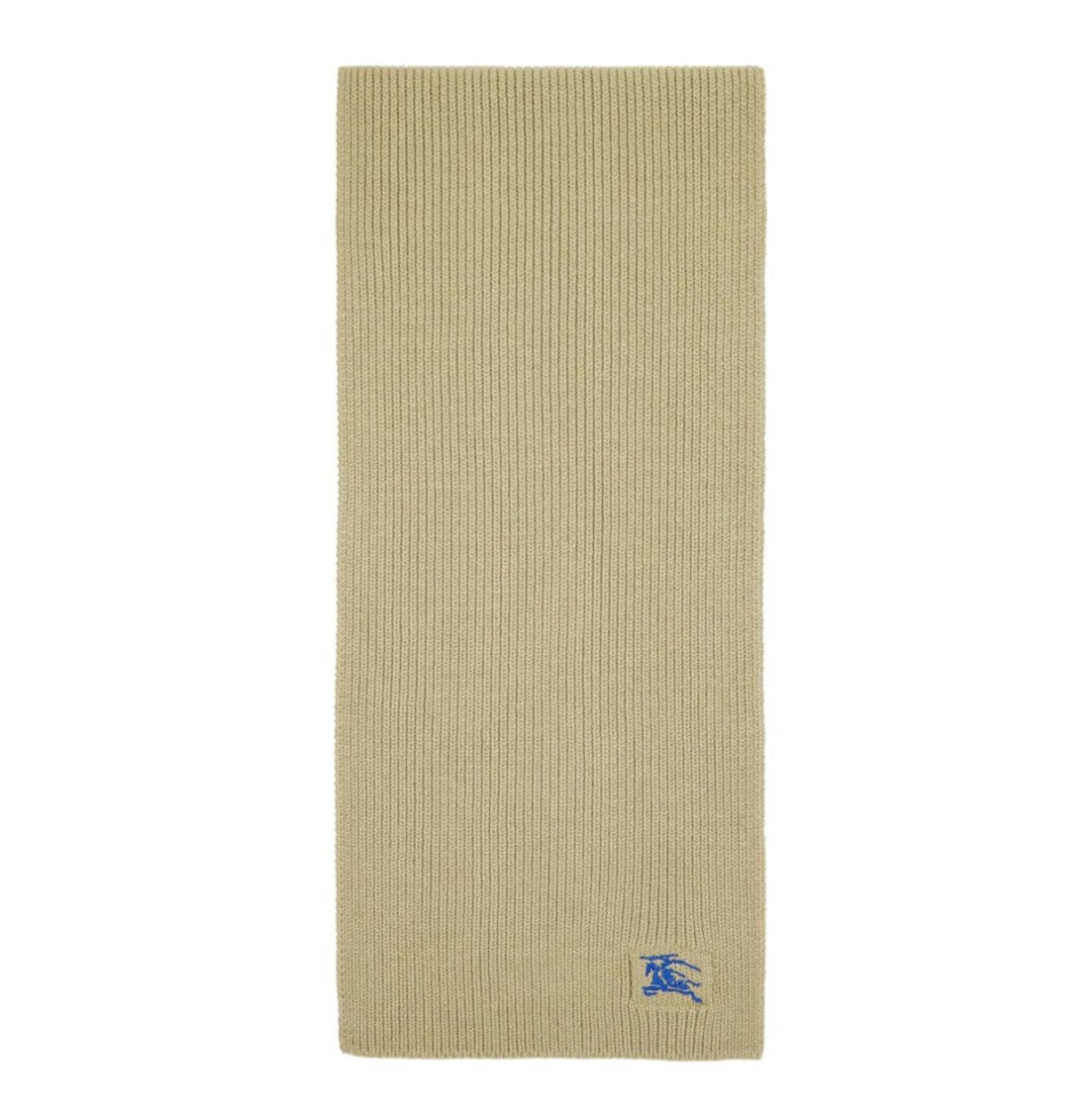 Burberry Ribbed Cashmere Scarf With Embroidered Logo
