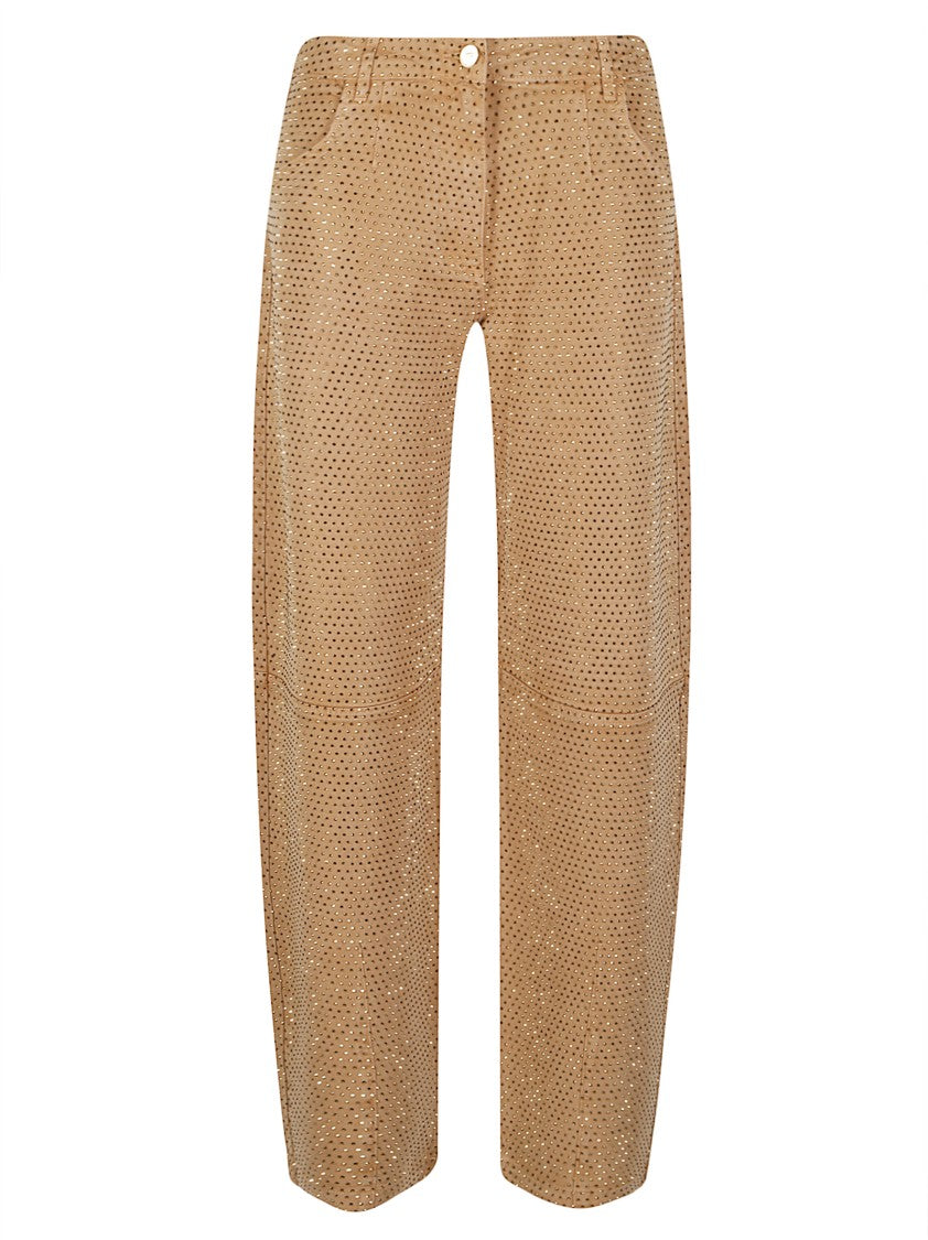 Elisabetta Franchi Perforated Lyocell Five-Pocket Straight-Leg Jeans