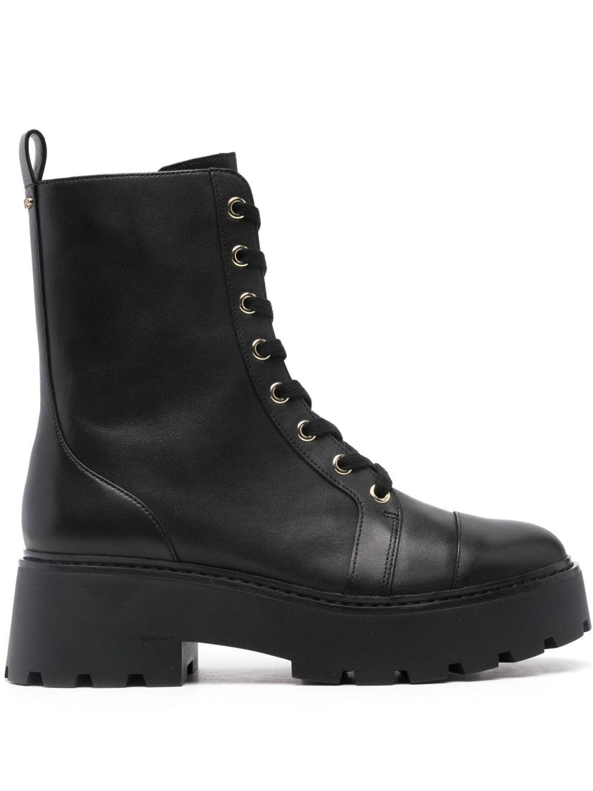 Michael Kors Lace-Up Ankle Boots With Rubber Sole