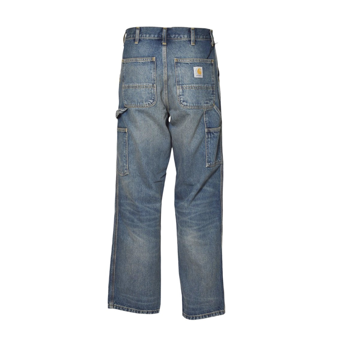 Carhartt Wip Relaxed Fit Denim Jeans With Subtle Distressing And Patch Pockets