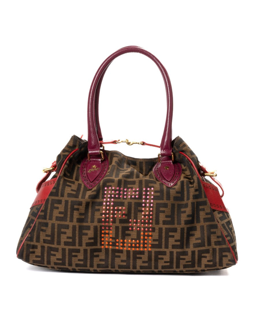 Fendi Shopper Etniko Star Medium Ff Canvas Tote Bag