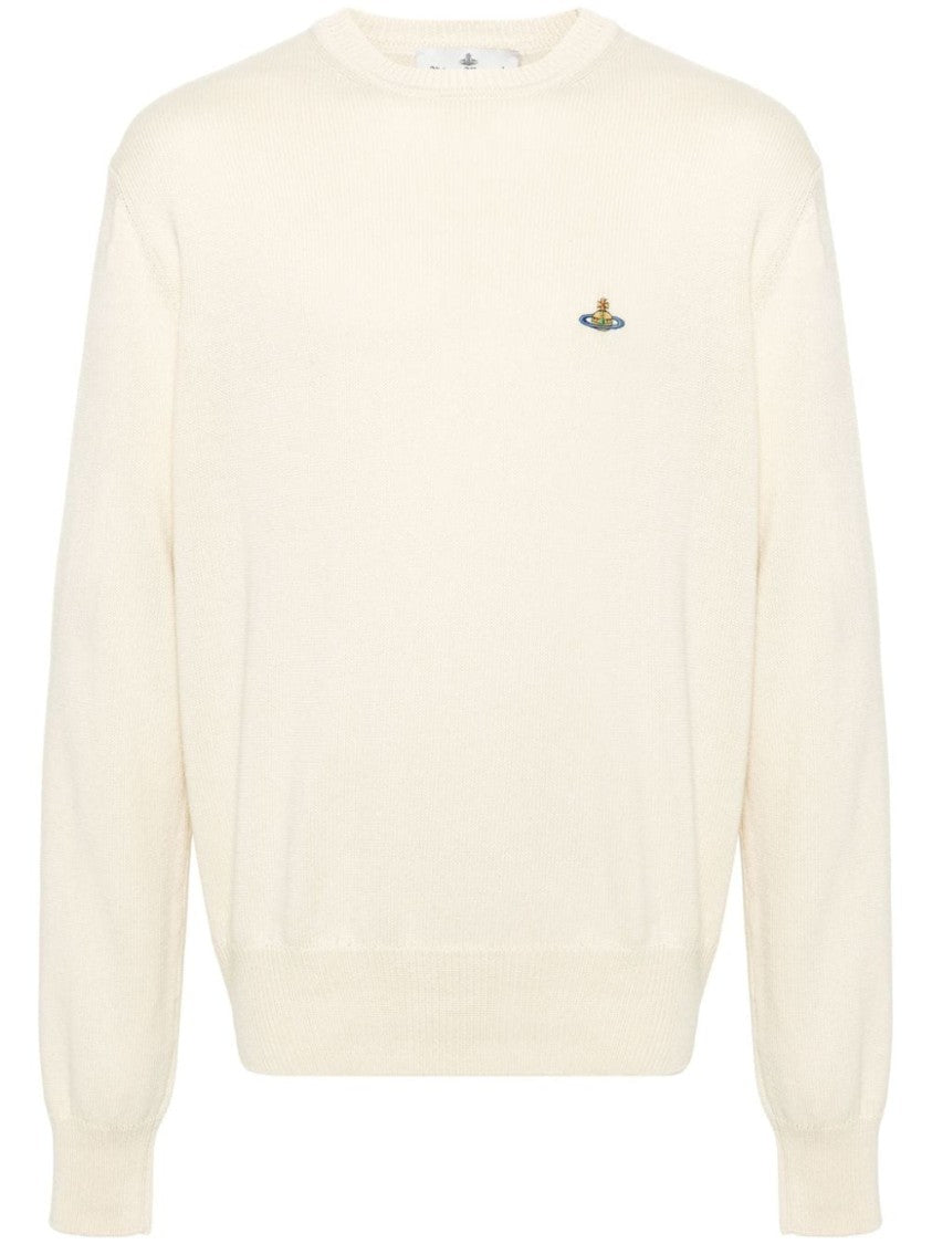 Vivienne Westwood Signature Orb Logo Embroidered Cotton-Cashmere Blend Sweater