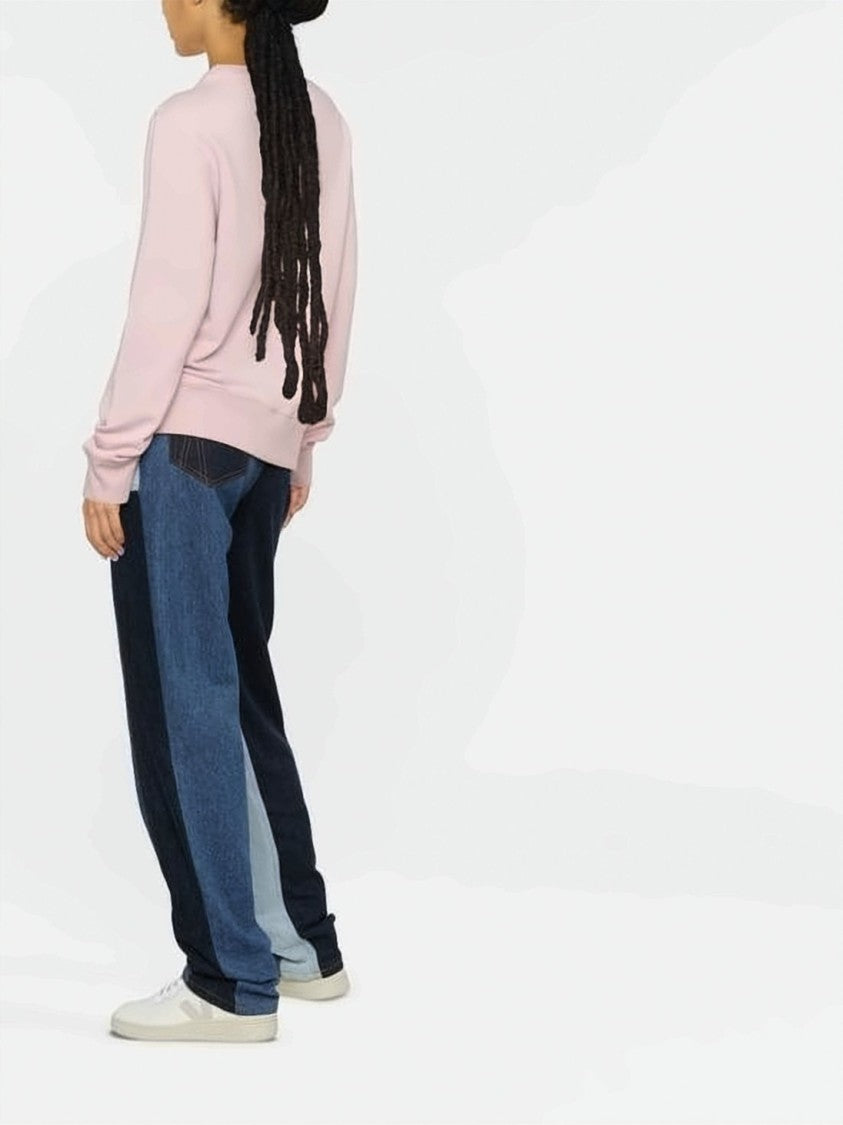 Golden Goose Pastel Pink Cotton Sweater With Subtle Star Emblem