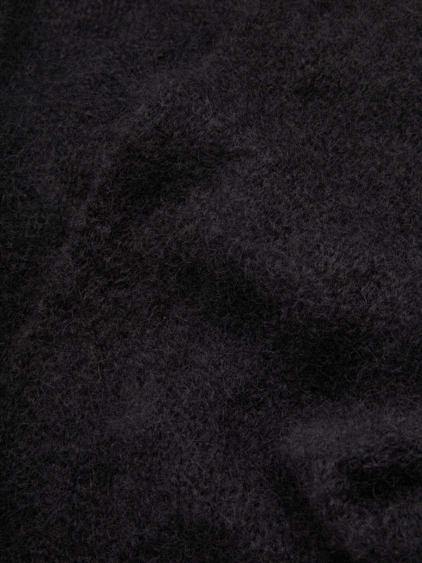 Americandreams Oversized Black Cardigan With Ribbed Cuffs And Open Front Design