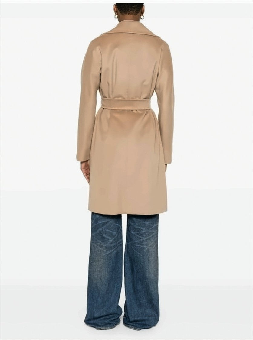 Max Mara Robe Silhouette Long Coat In Pure Wool Drap