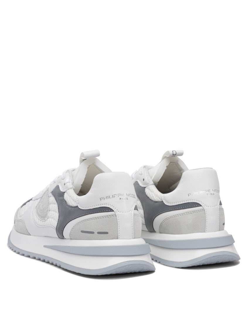 Philippe Model Paris Textured Fabric And Leather Sneakers