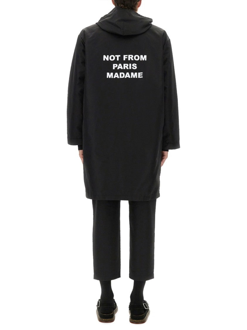 Drôle De Monsieur Relaxed Fit Hooded Parka With Unique Text Details
