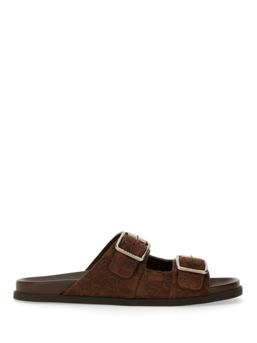 Gucci Leather Slider Sandal With Minimalist Design