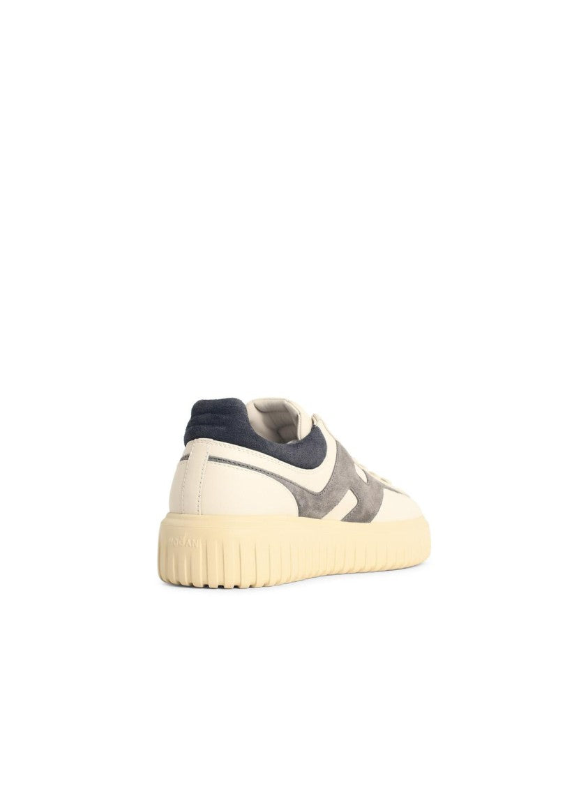 Hogan 'H Stripes' White Leather Sneakers