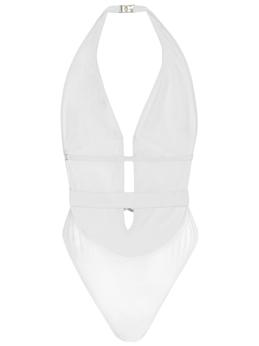 Dolce & Gabbana Deep Plunging Neckline Halter Swimsuit