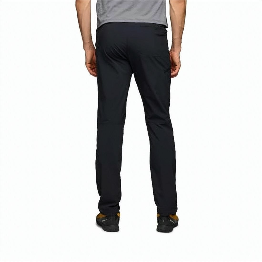 Black Diamond Slim Fit Black Straight Pants With Built-In Belt