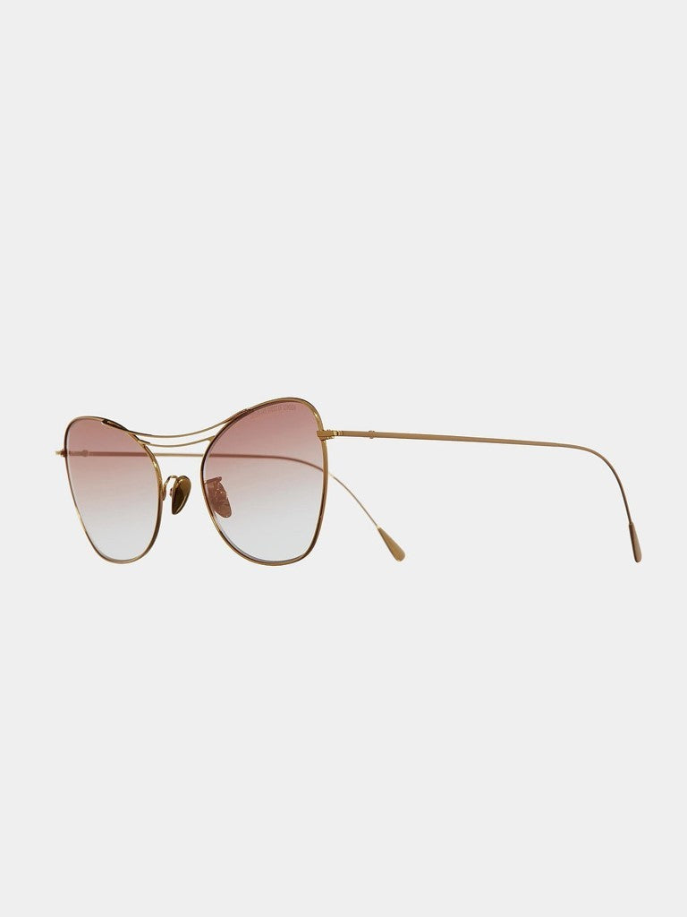 Cutler And Gross Cat-Eye Metallic Optical Frames With Double Bridge Design