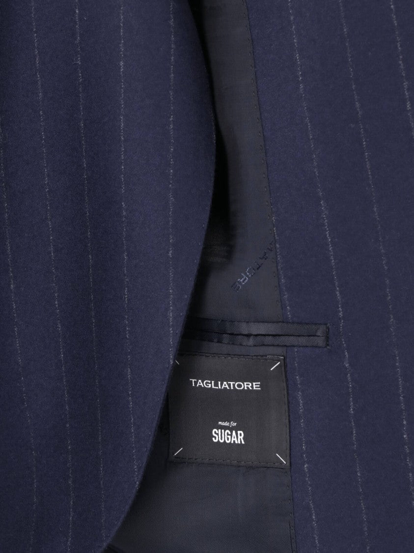 Tagliatore Exclusive Blue Pinstripe Tailored Suit By Tagliatore