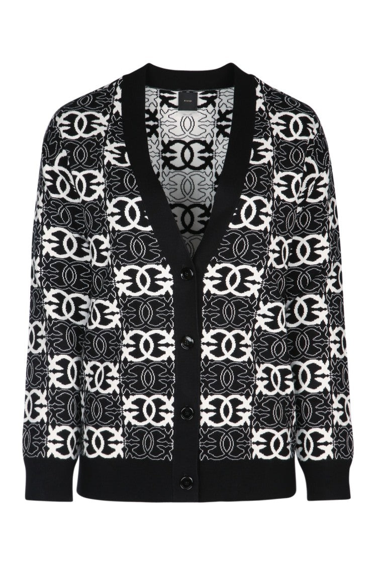 Pinko Geometric Pattern Cardigan With V-Neckline