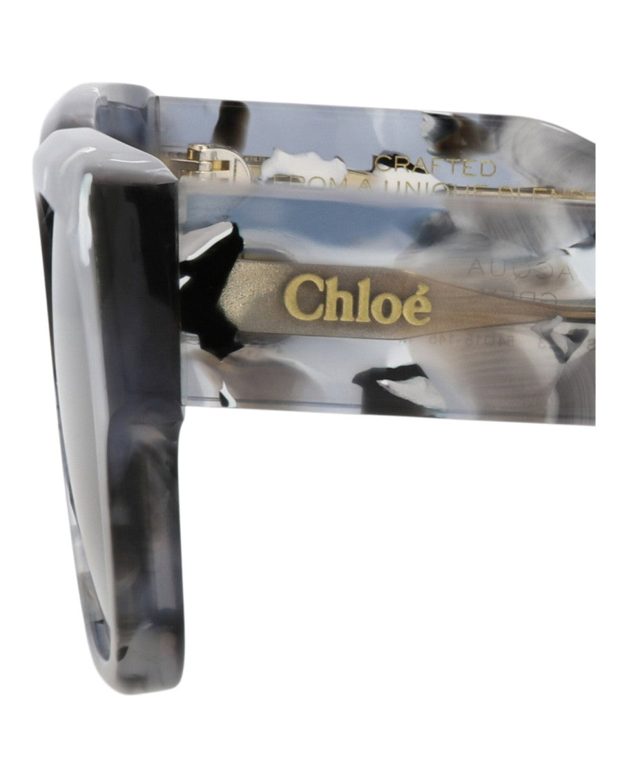 Chloé Marbled Square-Frame Sunglasses In Recycled Acetate