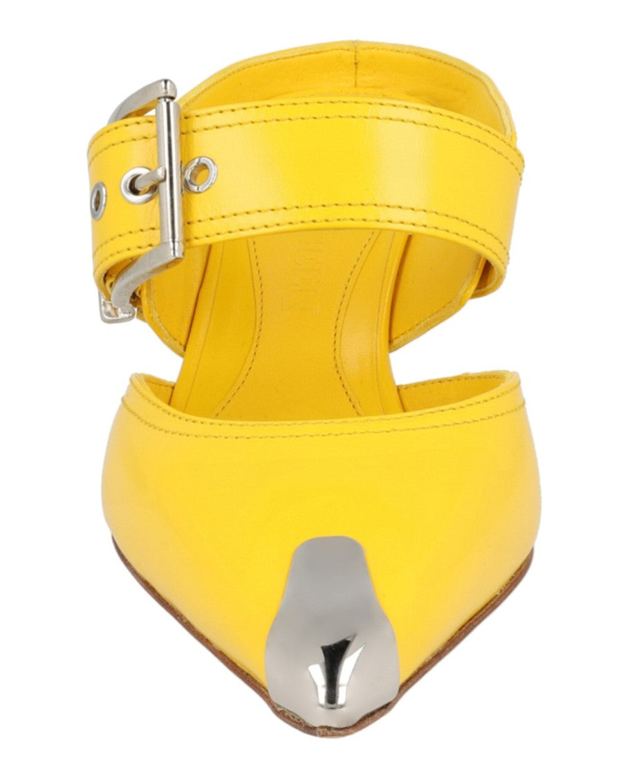 Alexander Mcqueen Buckle Leather Mules