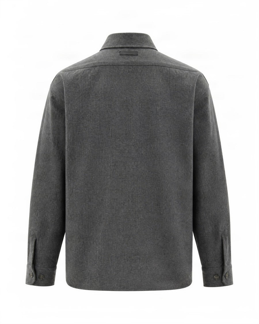 Paolo Pecora Shirt Jacket With Button Closure And Classic Collar