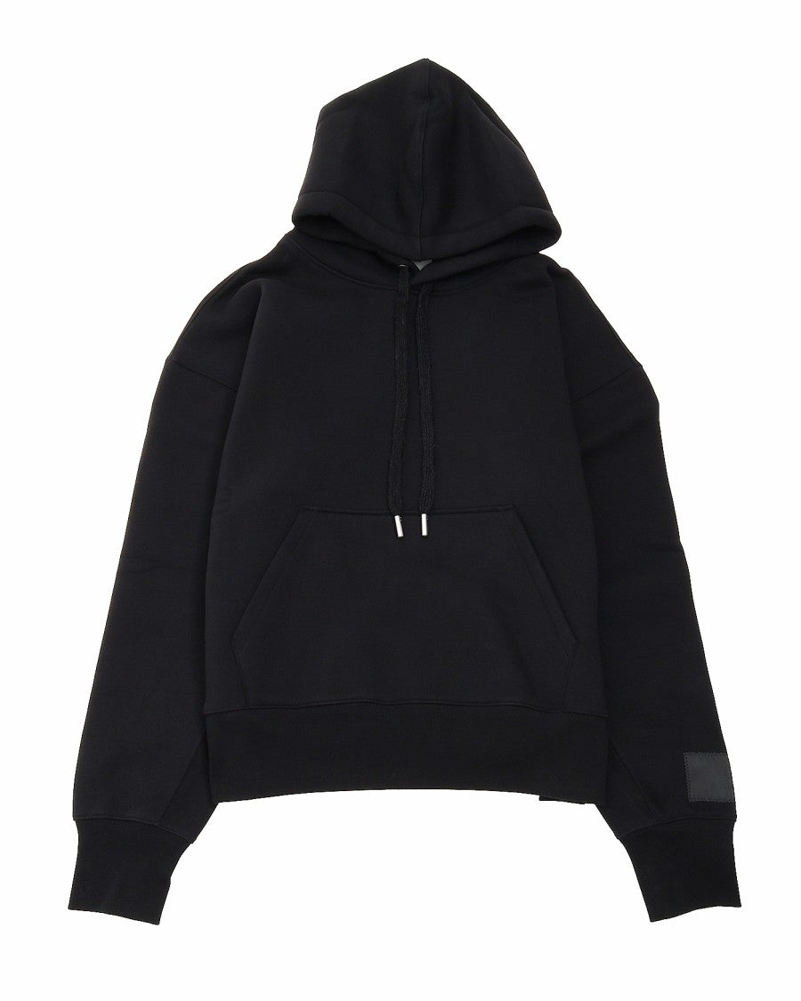 Ami Relaxed-Fit Black Hoodie With Satin Label