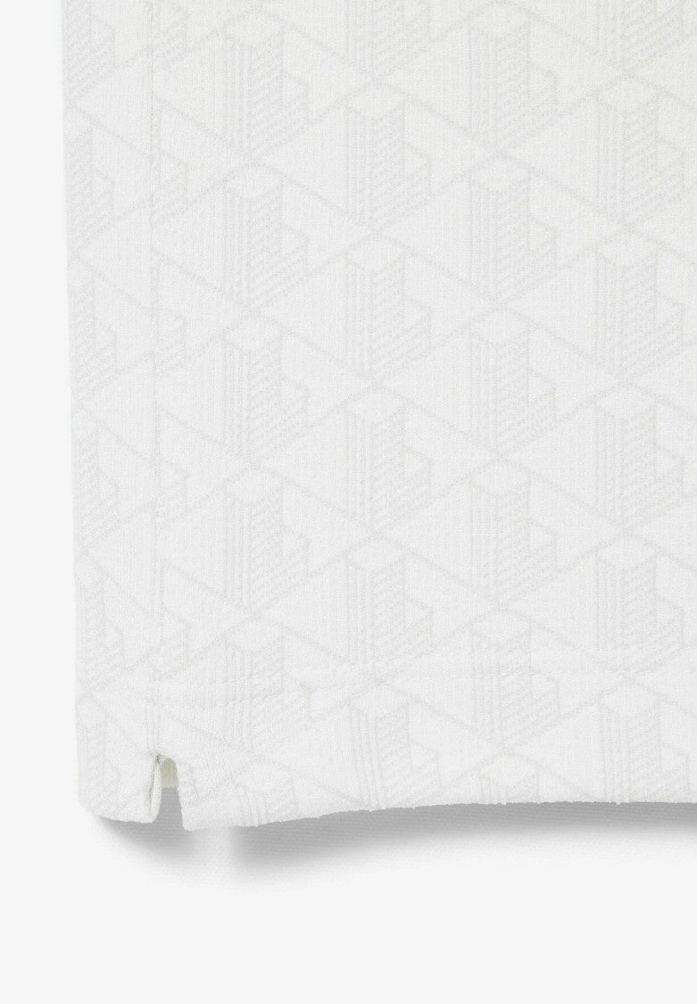 Lacoste Short-Sleeved Geometric Contrast-Collar Polo Shirt