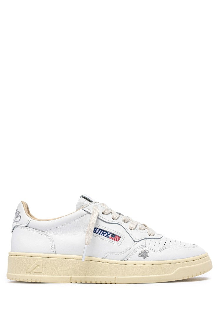 Autry White Medalist Silver Inscription Sneakers