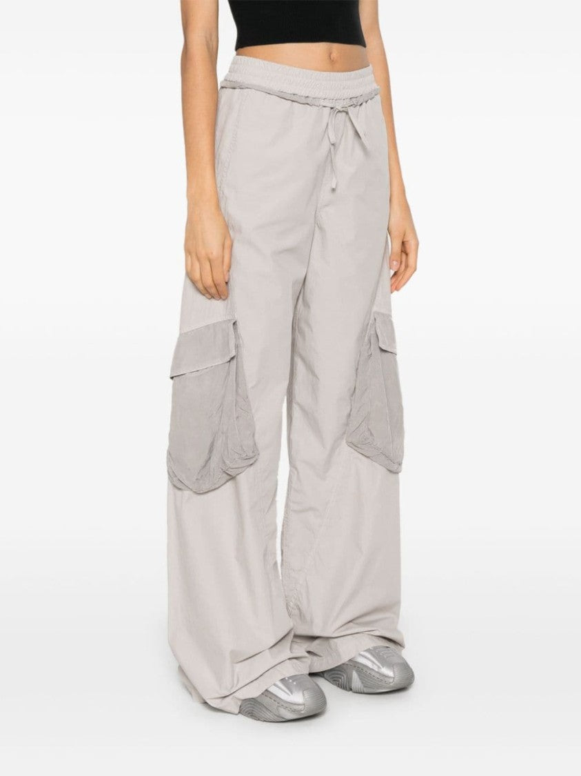 Iceberg Grey Cotton Shell Trousers With Logo