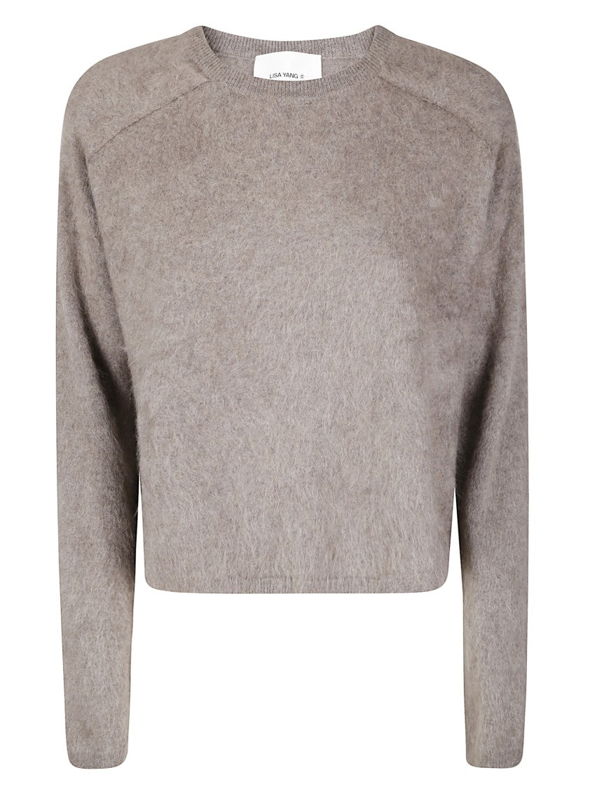 Lisa Yang Cropped Cashmere Sweater With Asymmetric Seams And Round Neckline