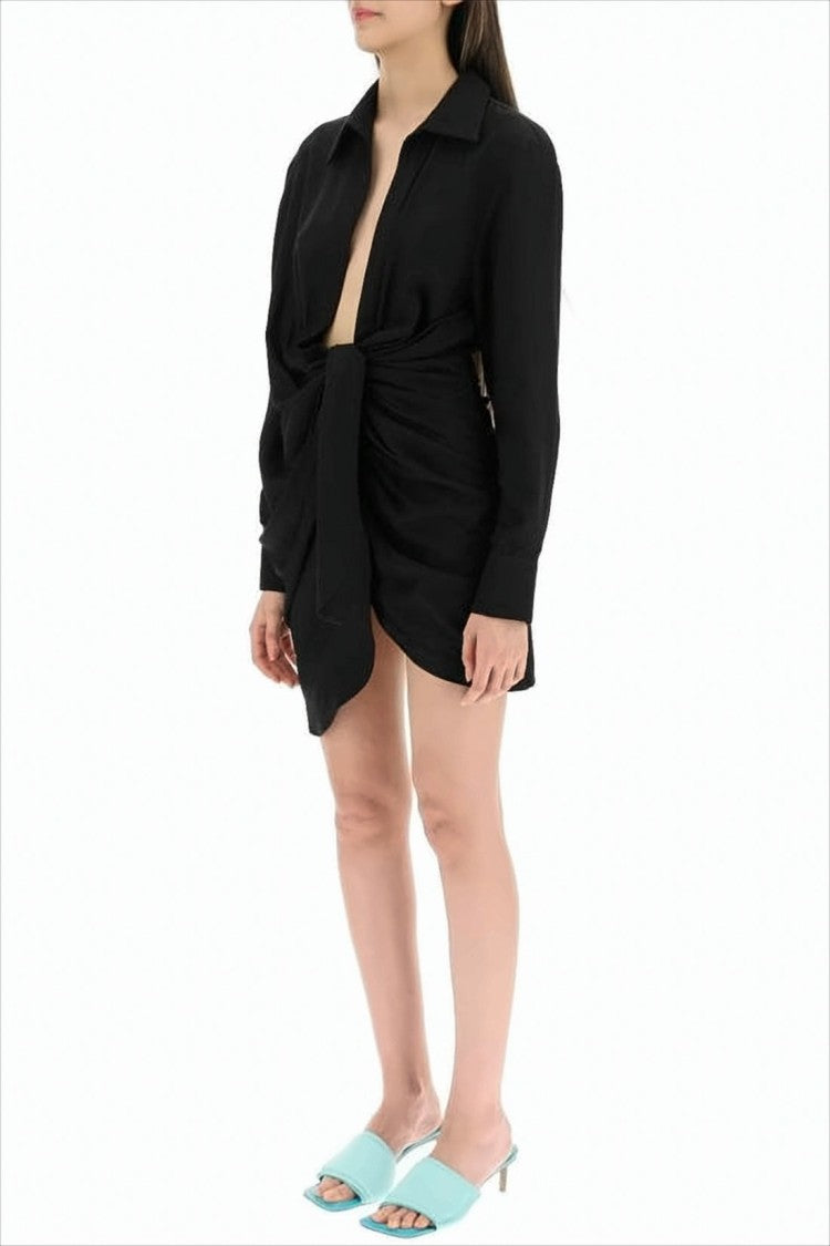 Jacquemus Midi Dress With Deep V Neckline