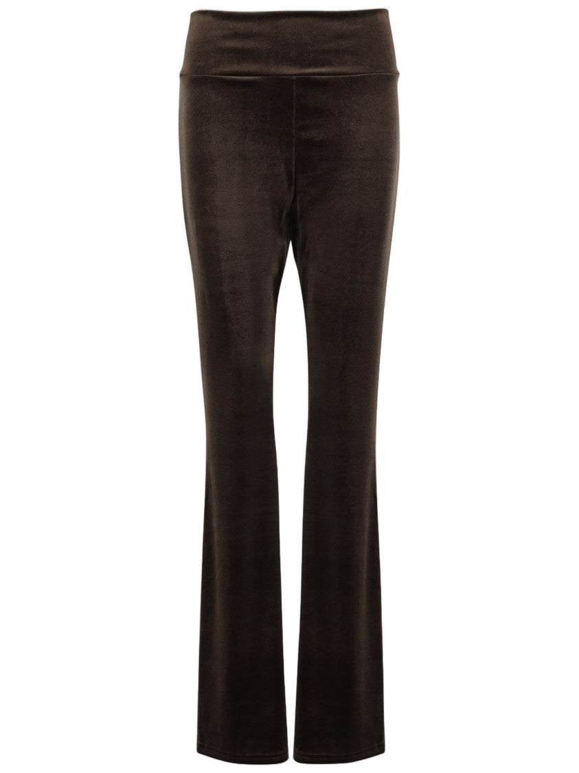 Don't @ Me Brown High-Waisted Slim Fit Stretch Nylon Pants
