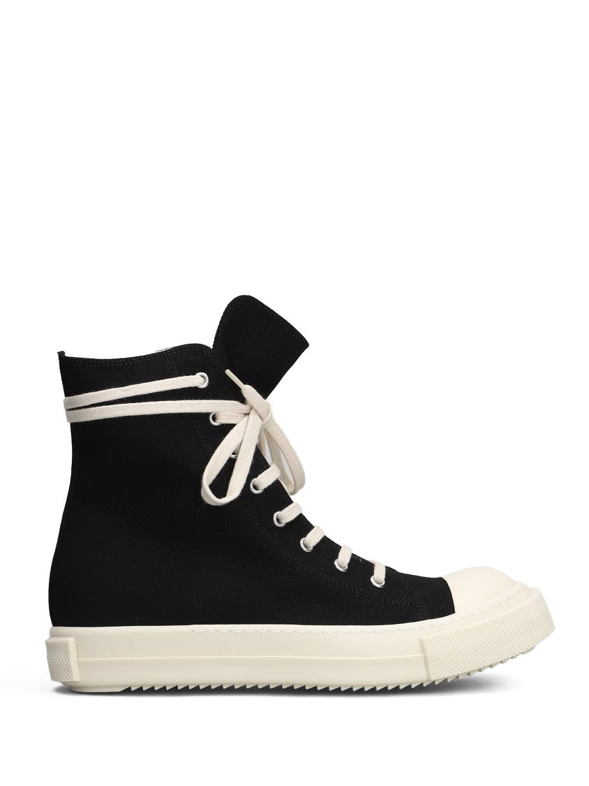 Drkshdw By Rick Owens High-Top Sneakers With Off-White Accents And Side Zipper