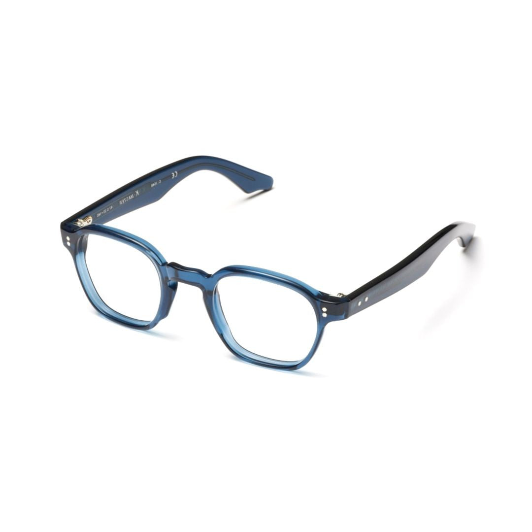 Kador K-Master Translucent Blue Acetate Sunglasses With Two-Tone Temples