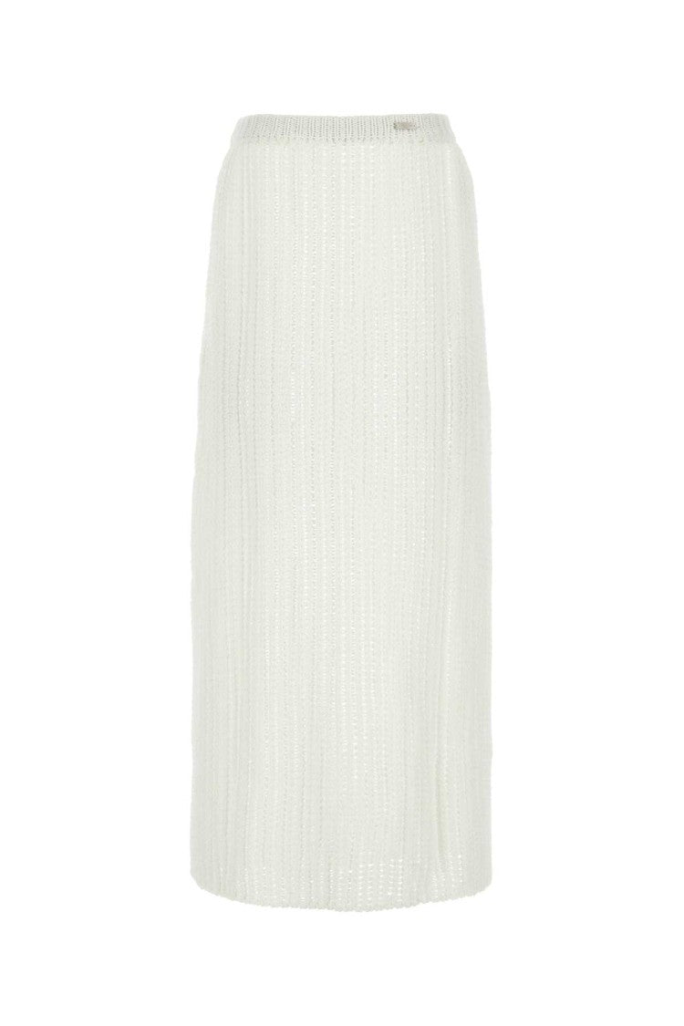 Salvatore Ferragamo White Cotton Skirt