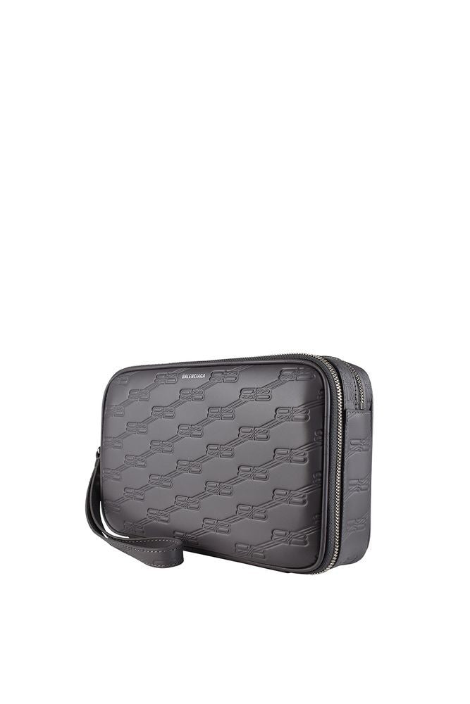 Balenciaga Grey Leather Clutch Bag