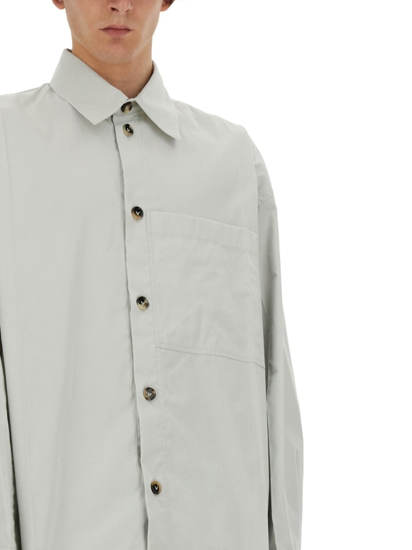 Bottega Veneta Smooth Tailored Cotton Shirt With Pointed Collar
