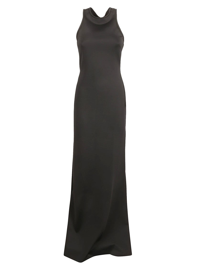 Max Mara Floor-Length Black Dress With High Neckline