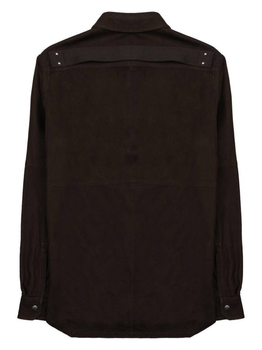 Rick Owens Outershirt Brown Lamb Leather Jacket