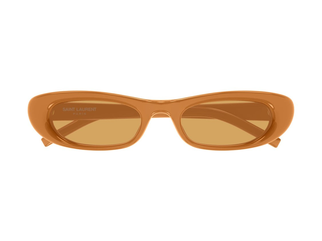 Saint Laurent Sl 557 Shade Plump Glossy Amber Rectangular Sunglasses