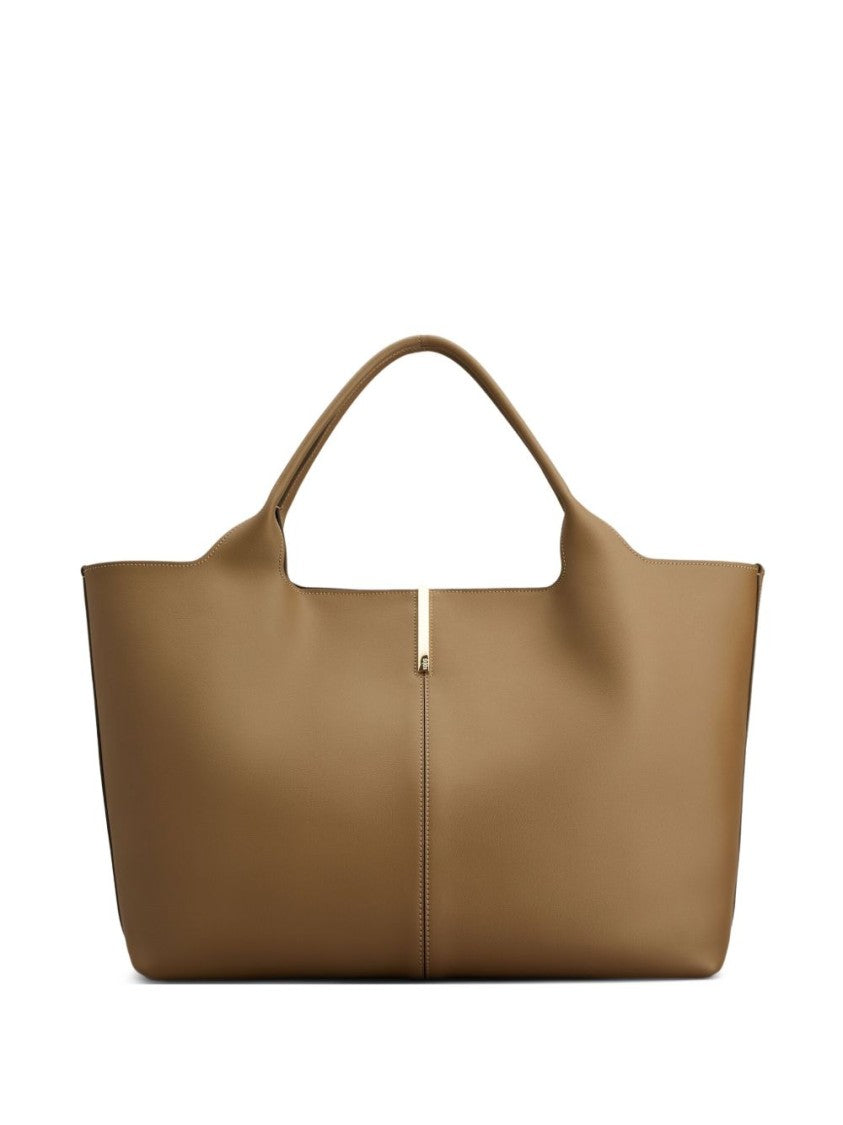 Tod's Tobacco Brown Smooth Gold Hardware Tote