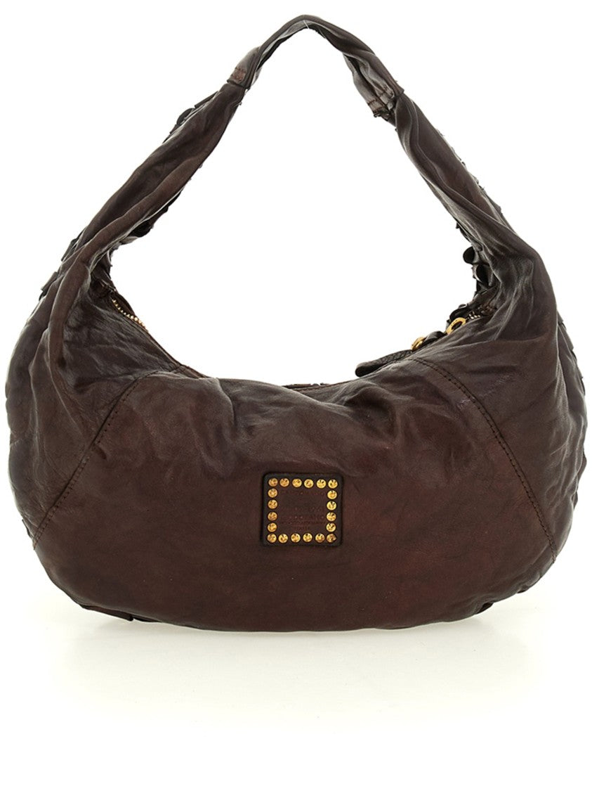 Campomaggi Marisa L Woven Leather Crescent Handbag