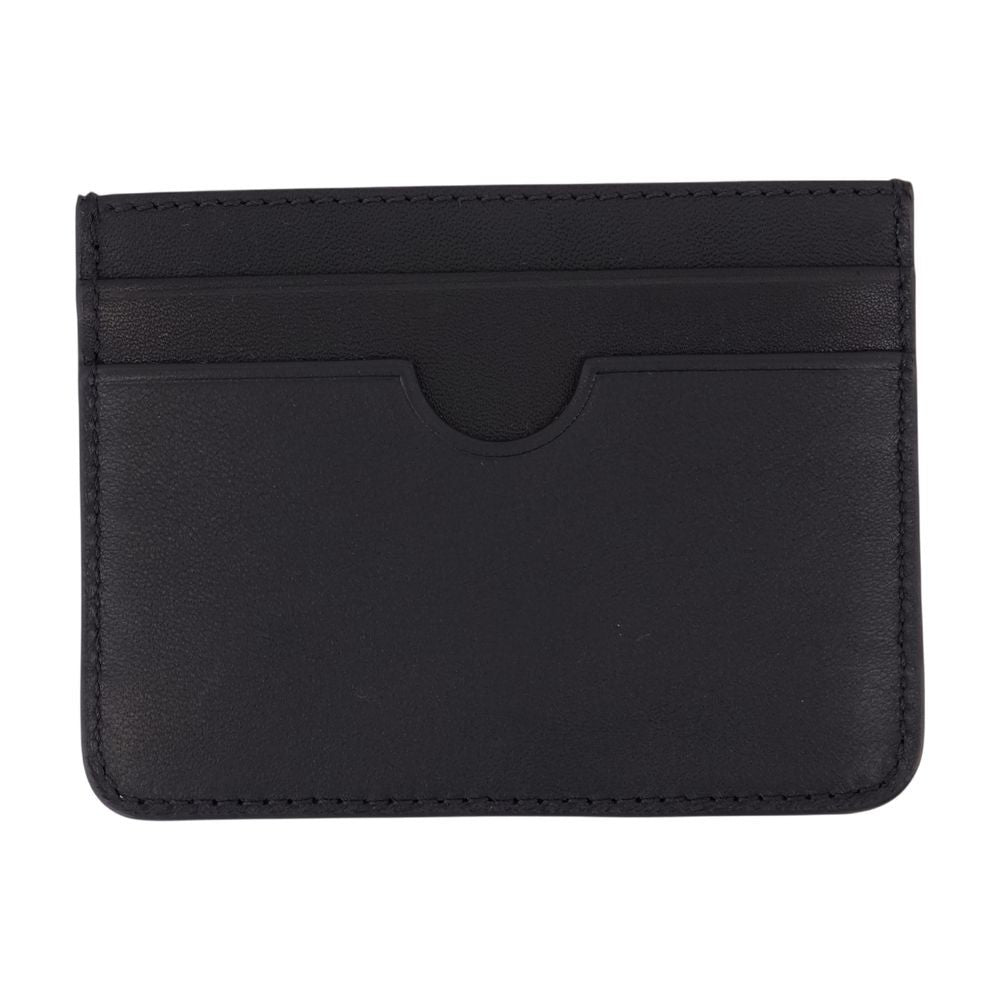 Ami Calfskin Leather Card Case With Embossed Logo