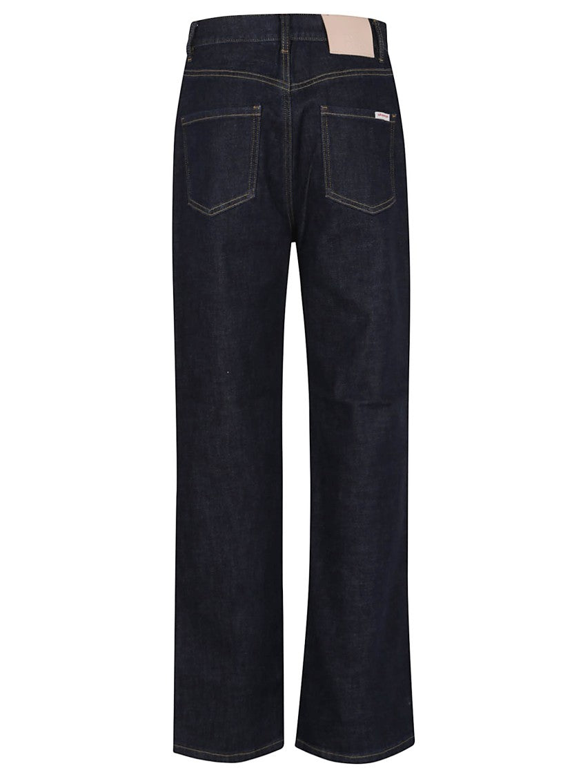 Self-Portrait Indigo Straight Leg Jeans With High Waist And Classic Pocket Design