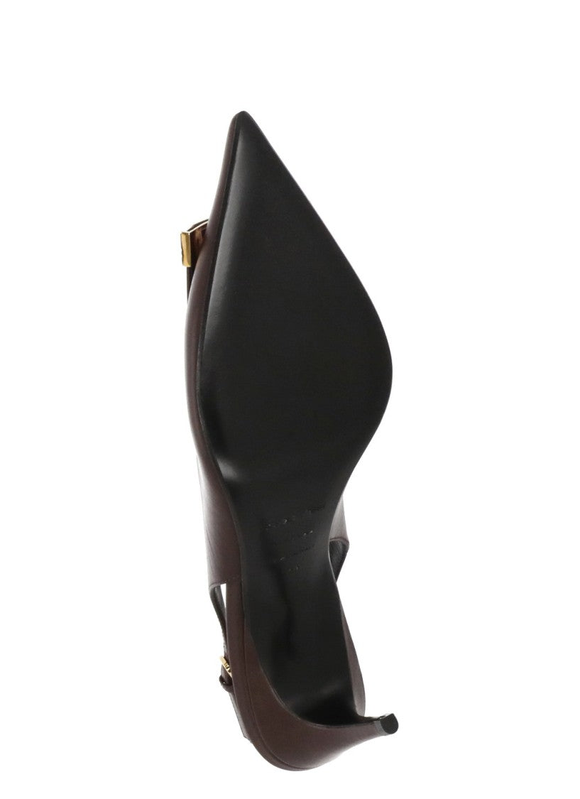 Sergio Rossi Burgundy Arrowhead Decorative Plaque Pumps