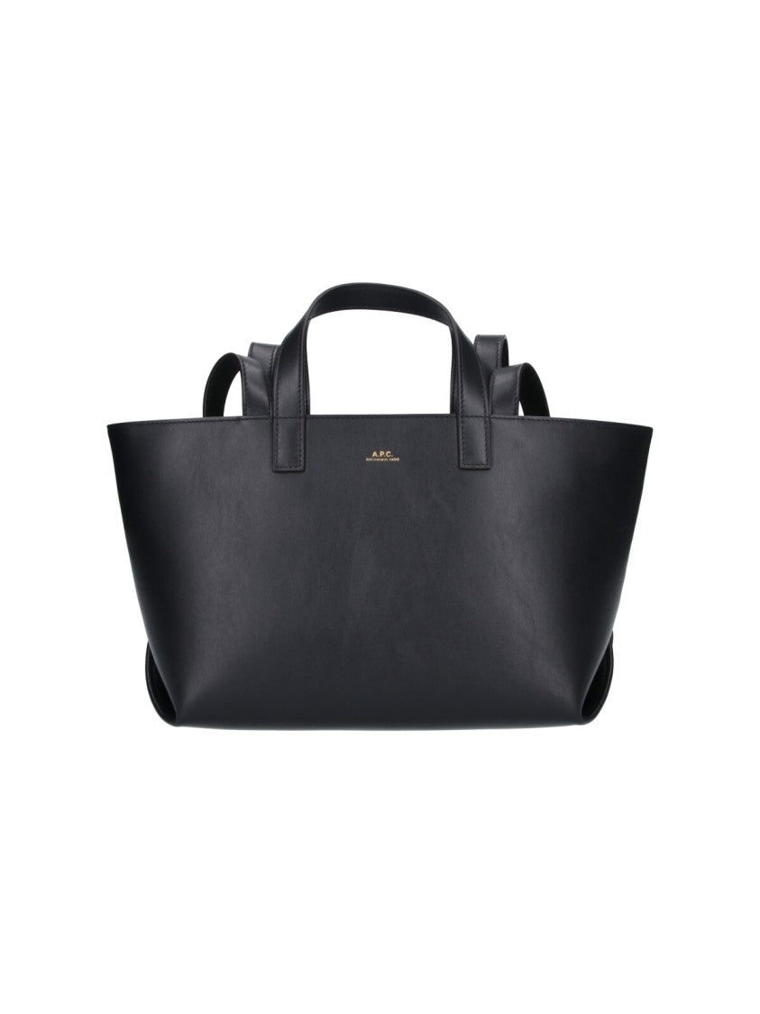 A.P.C. Black Le Drummer Leather Tote Bag