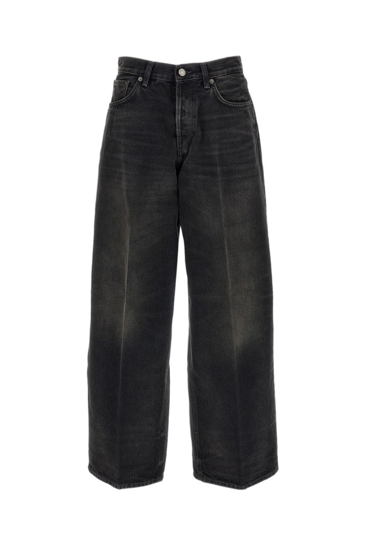 Haikure Black Bethany Vintage Wash Wide Straight-Leg Jeans