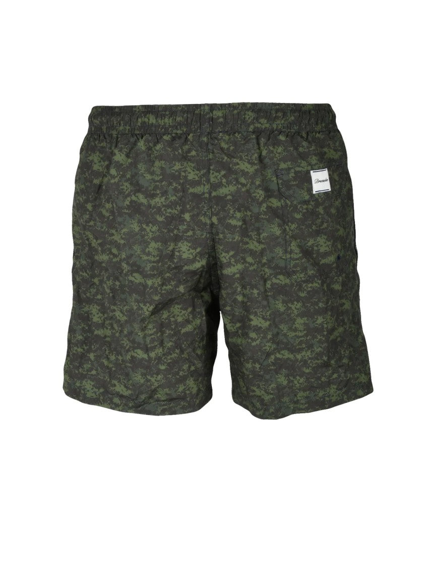Drumohr Green Camouflage Print Swim Shorts